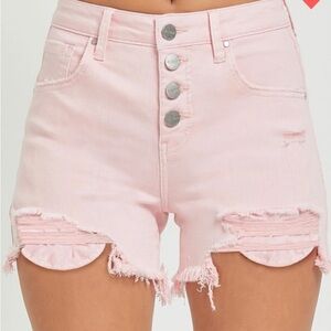 Risen Pink Distressed Women Shorts NWOT